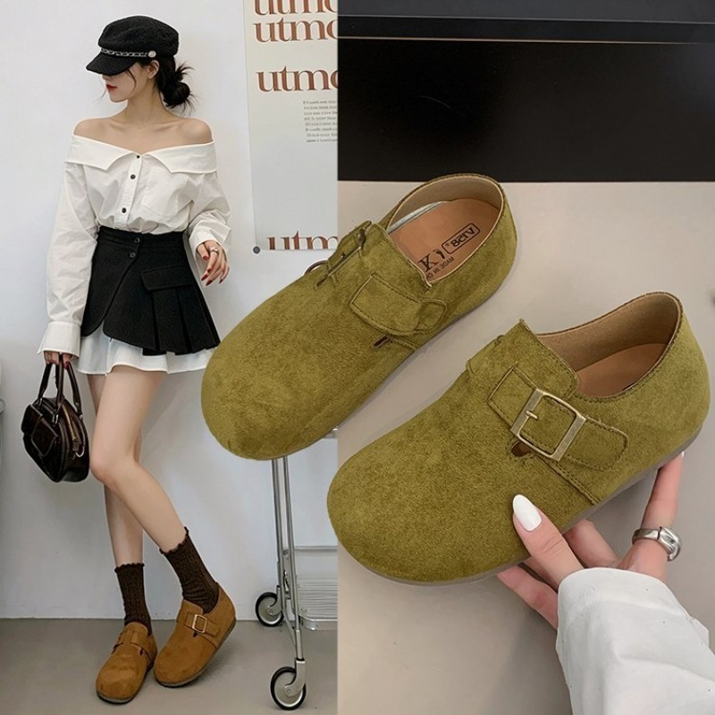 Espadrille Slip On - Kadın Süet Kapalı Topuklu Birken Ayakkabılar